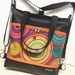 Mandalák 4in1 nagy csini univerzális táska hátizsák narancs