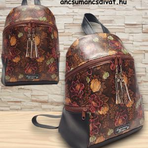 MAXIM BackPack L hátizsák - Antikolt rózsák textilbőr pántokkal 36x28x16