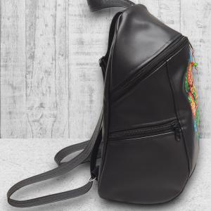 MAXIM BackPack L hátizsák - Hímzett népi minta fekete alapon Hungarian Extra 003