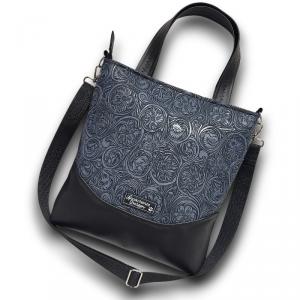 Melanie pakolós válltáska oldaltáska hátulzsebes kézifüllel - Elegáns 3D virágok