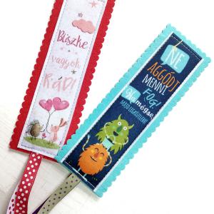 Motívációs filc könyvjelző szett gyerekeknek (2darab) lányoknak türkiz-piros