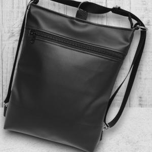 Nap és a Hold hátsó zsebes 3in1 textilbőr hátizsák oldaltáska fekete-óarany