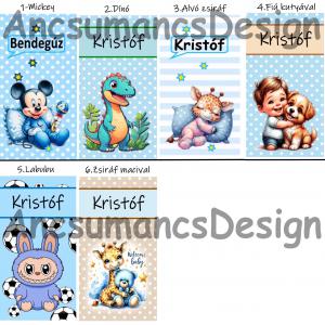 Névre szóló Egészségügyi kiskönyv borító Szerkesztő KÉK alapra!