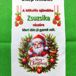 Névre szóló Mikulás zsák textilpanel A4 méret választható képpel