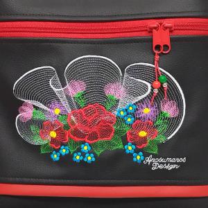 Női 26x30 crossbody oldaltáska - Hímzett Fantasy Flower 003