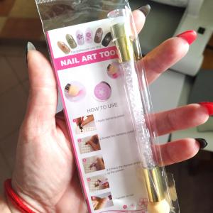 OMBRE KÖRÖMDÍSZÍTŐ SZIVACS ECSET ÉS NYOMDA strasszköves fehér