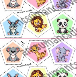 Pentagon Ball Babalabda készítő digitális nyomtatású sablon - Állatok02