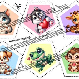 Pentagon Ball Babalabda készítő digitális nyomtatású sablon - Állatok03