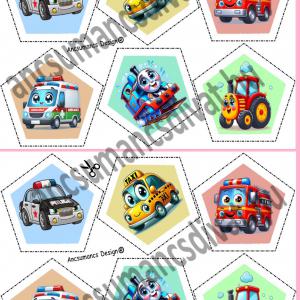 Pentagon Ball Babalabda készítő digitális nyomtatású sablon - Járművek02