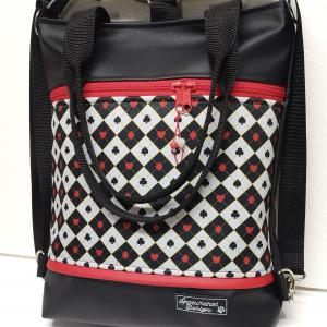 Póker 4in1 textilbőr-szövet hátizsák univerzális táska designer szövettel