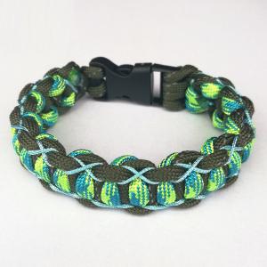 Simple Cobra Vertical paracord karkötő tukcsattal  keki-sárga-kék (csuklóméret 18-18,5cm)