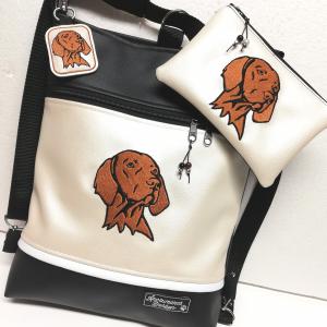 Szettben olcsóbban! Hímzett magyar vizsla kutyus 3in1 szett-táska-pénztárca-kulcstartó