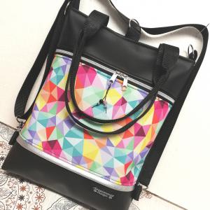 Színes kristályok 4in1 fekete hátizsák univerzális táska