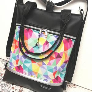 Színes kristályok 4in1 fekete hátizsák univerzális táska