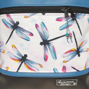 Szitakötők fekete-kék alapon 3in1 hátizsák pakolós rohangálós táska