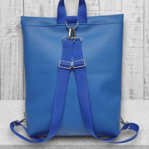 Szivárvány cicák kék alapon - Roll Up Maxi dupla pántos hátizsák sok zsebbel