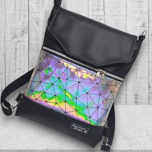 Szivárvány lézerhologramos Fedélrészes 3in1 hátizsák univerzális táska