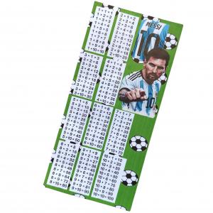Szorzótáblás laminált könyvjelző Foci01
