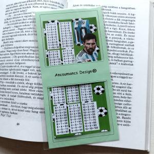 Szorzótáblás laminált könyvjelző Foci01