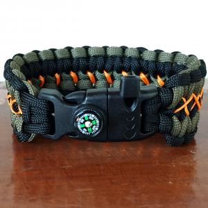 Taktikai túlélő paracord karkötő 3 funkciós csattal WIDE COBRA MASTER CHIEF (csuklóméret 19-20cm)