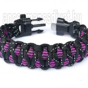Taktikai túlélő paracord karkötő fényvisszaverős 3 funkciós csattal DRAGON MAGIC(csuklóméret: 18-19cm)