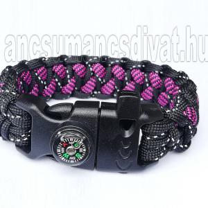 Taktikai túlélő paracord karkötő fényvisszaverős 3 funkciós csattal DRAGON MAGIC(csuklóméret: 18-19cm)