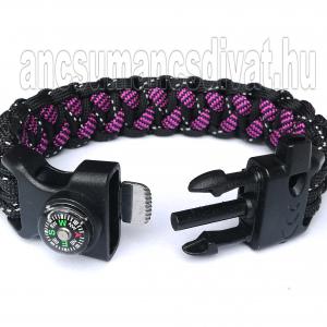 Taktikai túlélő paracord karkötő fényvisszaverős 3 funkciós csattal DRAGON MAGIC(csuklóméret: 18-19cm)