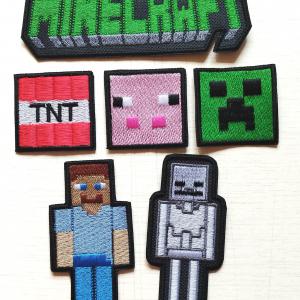ÚJ! Vasalható varrható hímzett felvarró folt Minecraft szett 6darab/szett