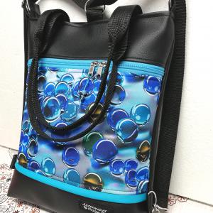 Üveggolyók 4in1 hátizsák univerzális táska fekete alapon