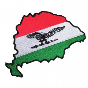 Vasalható varrható hímzett felvarró folt Nagy Magyarország turullal 14,5x10cm