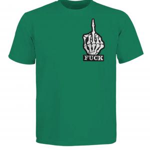 Vasalható varrható hímzett felvarró folt Skeleton Fuck (Csontváz kéz Fuck felirattal) 13cm