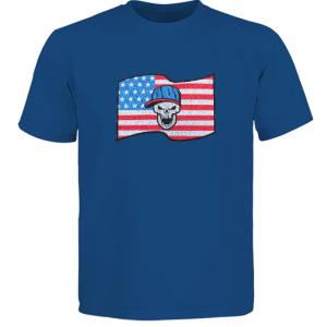 Vasalható varrható hímzett nagy felvarró Ívelt USA zászló baseball sapkás koponyával USA Skull 18x12cm