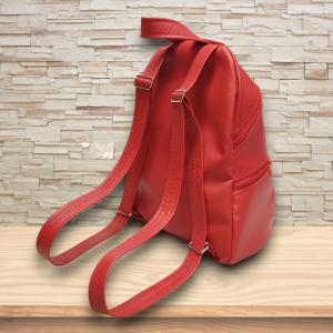 Virágzó könyvek Piros MAXIM BackPack L hátizsák textilbőr pántokkal 36x30x16