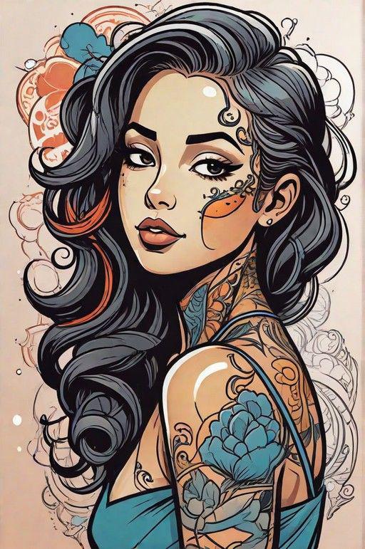 Fantasy girl 003 gyöngyvászon textilpanel választható méretben