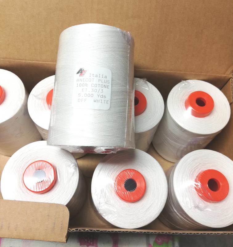 Fehér festhető pamut varrócérna 5000 yard
