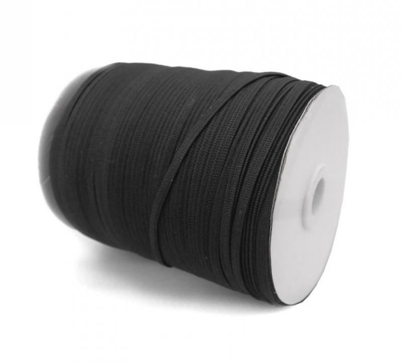 Gumiszalag – Gumipertli laza, fekete színben, 4mm