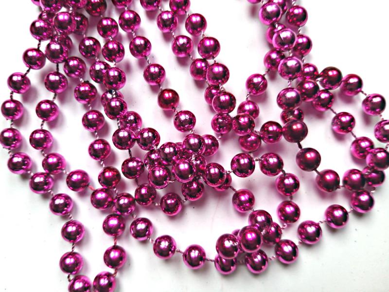 Gyöngyfüzér 8 mm-es ~270 cm hosszú pink