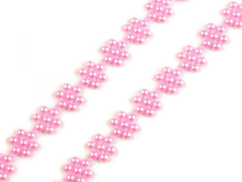 Gyöngyfüzér - Rózsaszín virágok 10mm