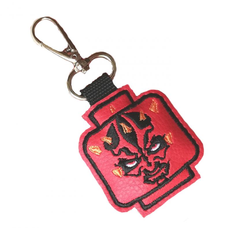 Hímzett Lego Star Wars Darth Maul kulcstartó karabinerrel