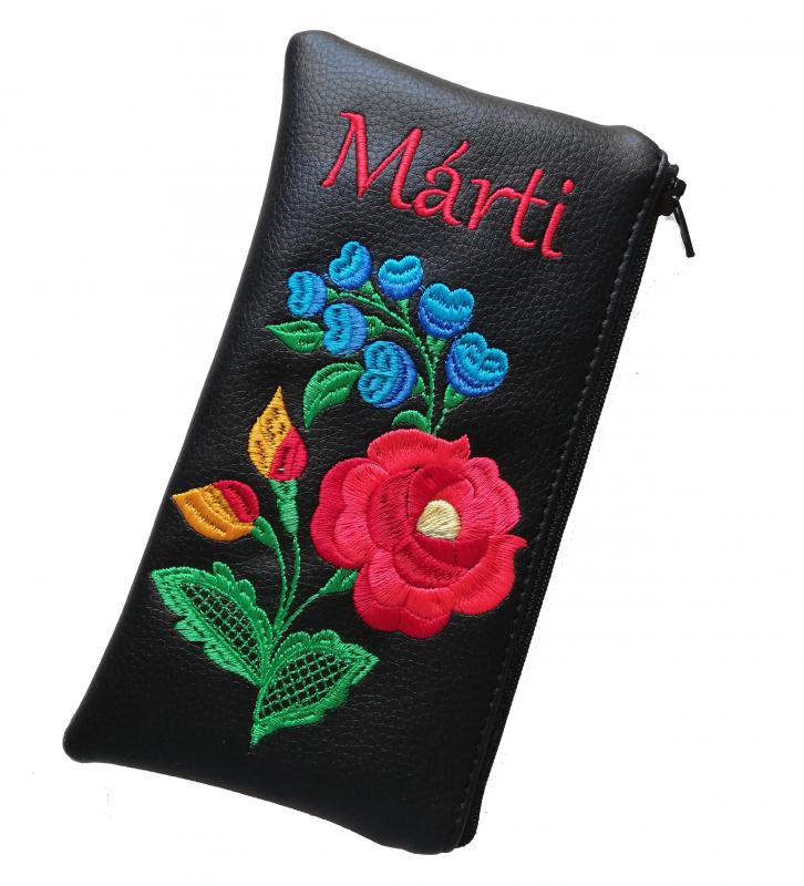 Hímzett népi motívumos telefontartó piperetartó névvel vagy név nélkül 008