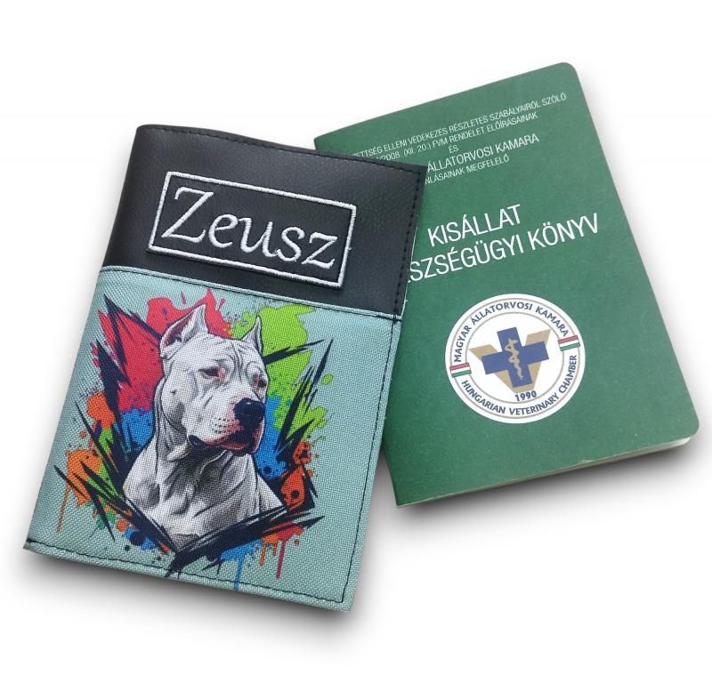 Hímzett neves kisállat egészségügyi könyv borító - Argentin dog