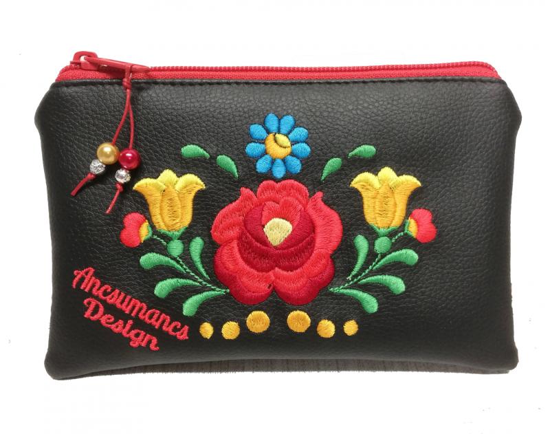 Hímzett Piperetartó neszeszer pénztárca Hungarian Folkart05 Kalocsai virágos