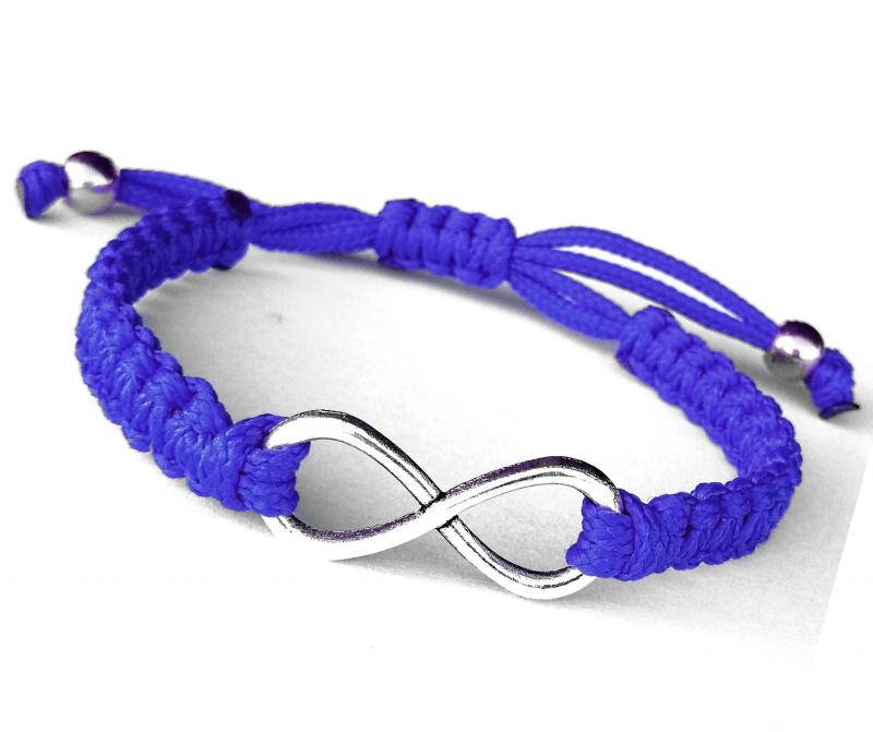 INFINITY BLUE feltöltődés királykék kabala makramé végtelen karkötő