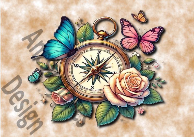 Iránytű 002 cordura textilpanel választható méretben