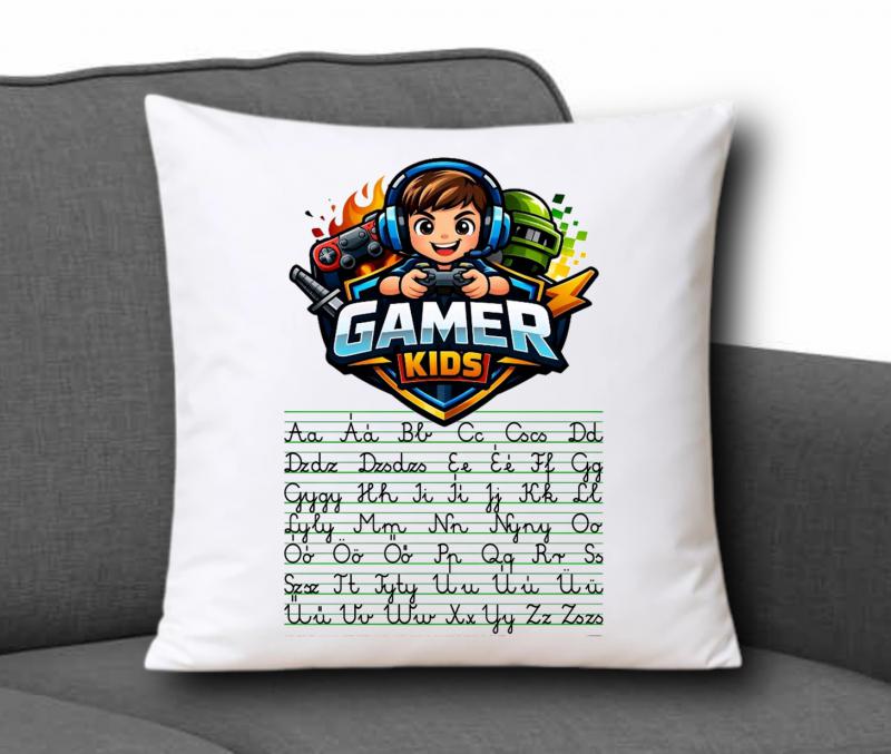 Játékos tanulás! ABC mintás párna 35x35cm - Gamer 001