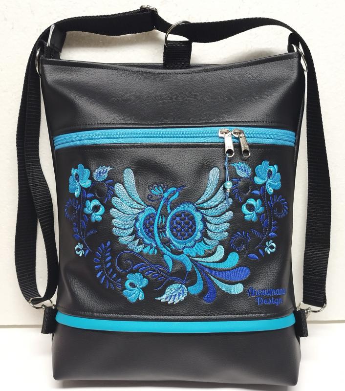 Jégmadár - 3in1 hátizsák univerzális táska fekete türkiz