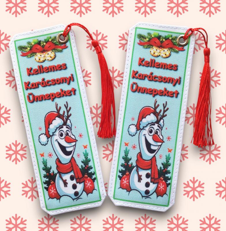 Karácsonyi designer cordura-bőr könyvjelző - Olaf Kellemes Karácsonyi Ünnepeket