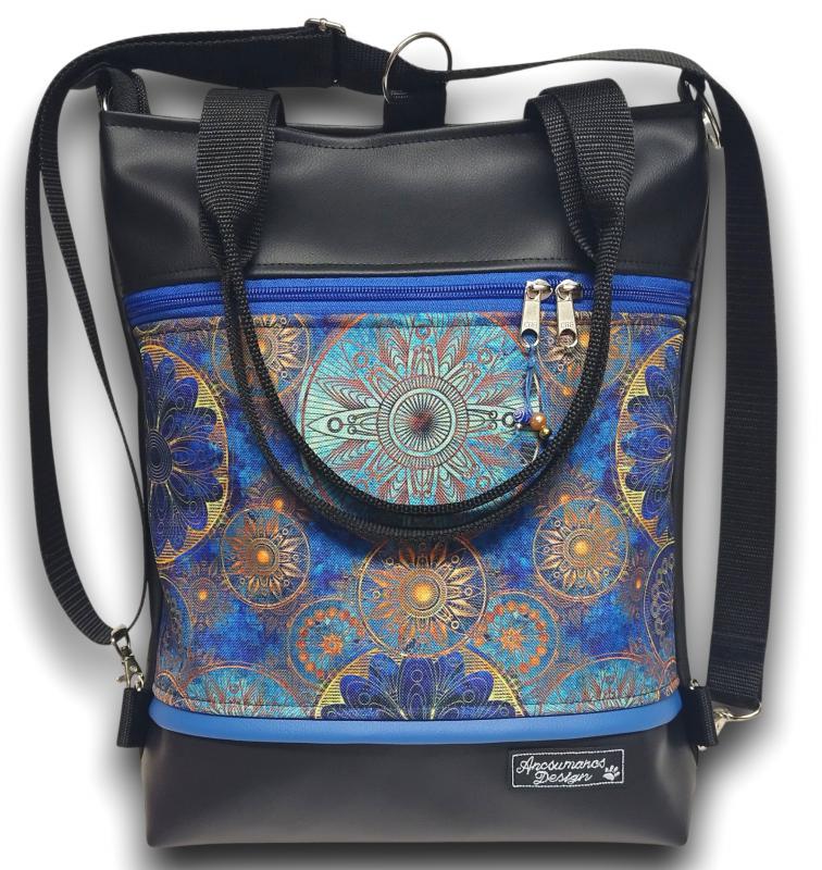 Kék mandalák 4in1 hátizsák univerzális rohangálós táska