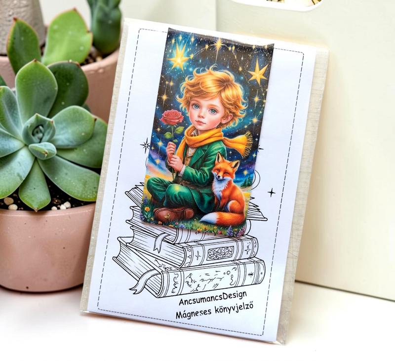 Kézműves mágneses könyvjelző 9,5x5cm - A Kis Herceg