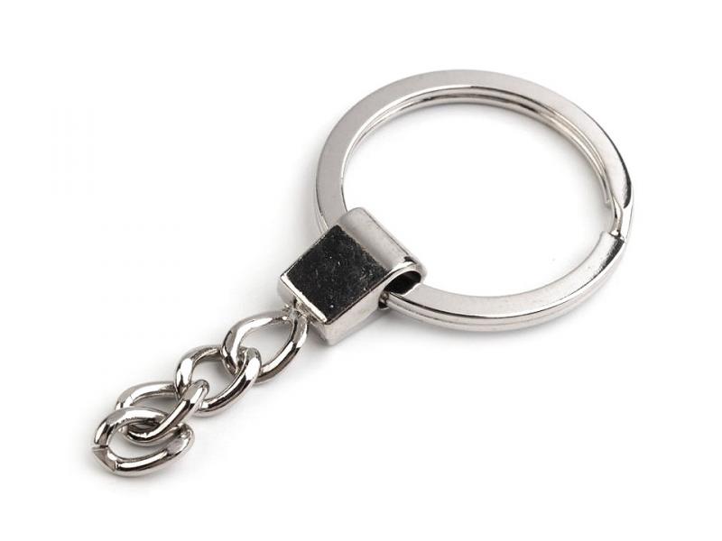 Kulcstartó karika 30 mm lánccal